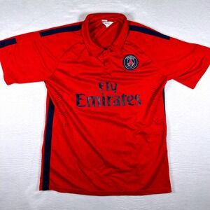 Paris Saint-Germain PSG Soccer Jersey Red Fly Emirates Mens Polo #12 Size XL